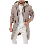 Men's Hooded Woolen Zipper Jacket