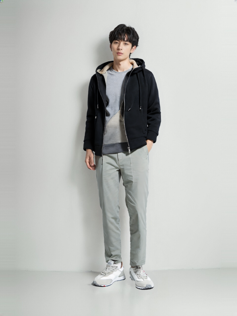 "Men's Hooded Polar Fleece Outdoor Jacket"