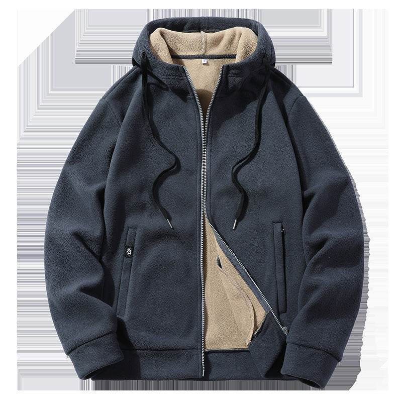 "Men's Hooded Polar Fleece Outdoor Jacket"