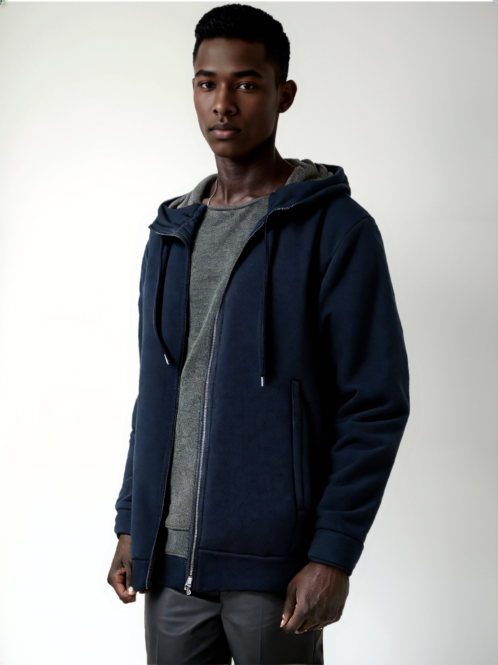"Men's Hooded Polar Fleece Outdoor Jacket"