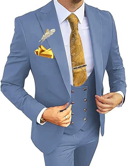 Men's Slim Double-Breasted Suit Set