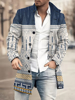 "Men's Printed Woolen Casual Coat"