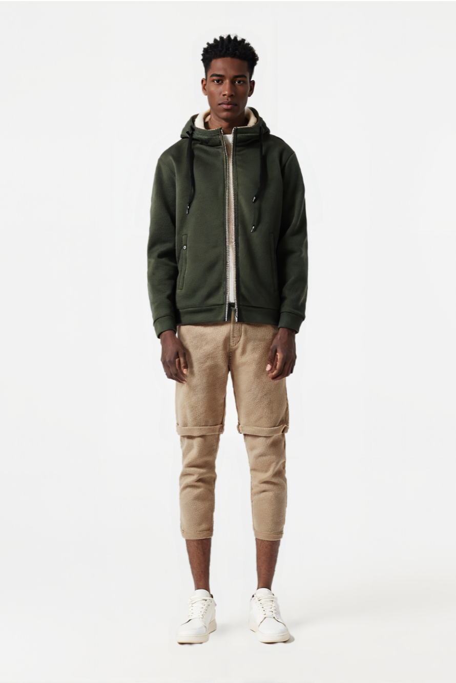 "Men's Hooded Polar Fleece Outdoor Jacket"