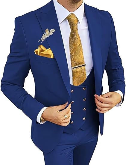 Men's Slim Double-Breasted Suit Set