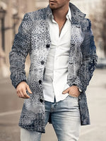 "Men's Printed Woolen Casual Coat"