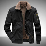 Men's Fleece-Lined Padded Jacket for Autumn and Winter