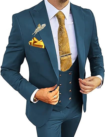 Men's Slim Double-Breasted Suit Set