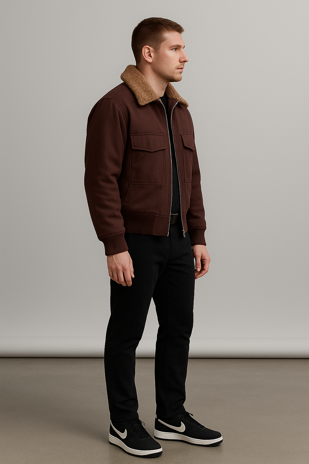 Men's Stand-Up Collar Cotton-Padded Jacket"
