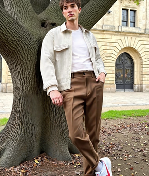 Autumn Winter AURA Casual Loose Straight Pants