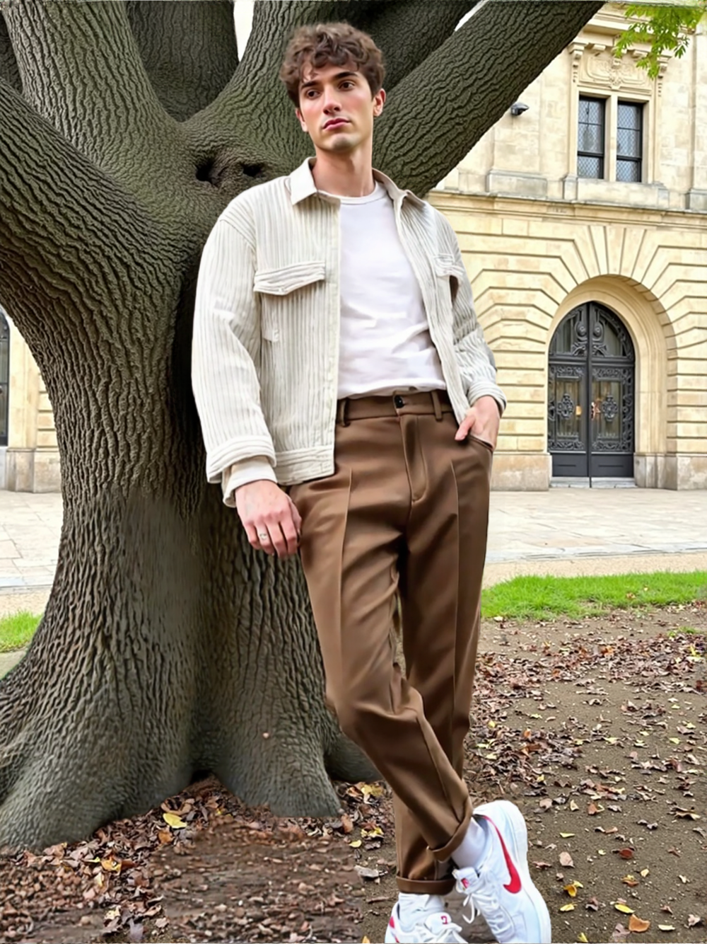 Autumn Winter AURA Casual Loose Straight Pants