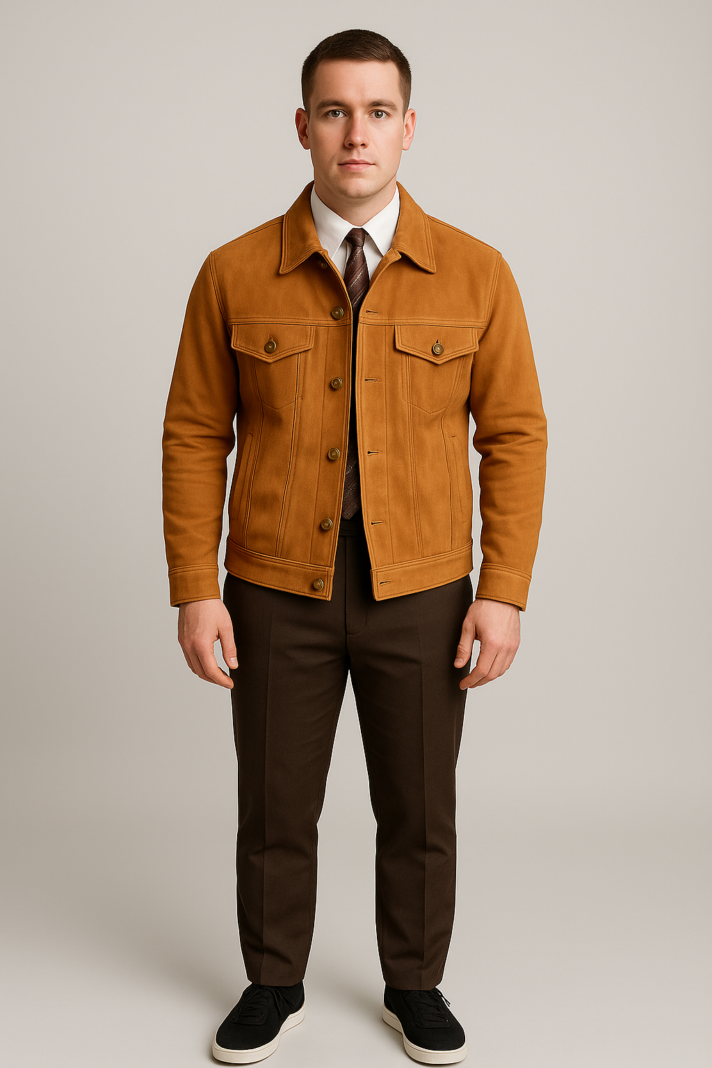 "Men's Solid Color Casual Retro Coat"