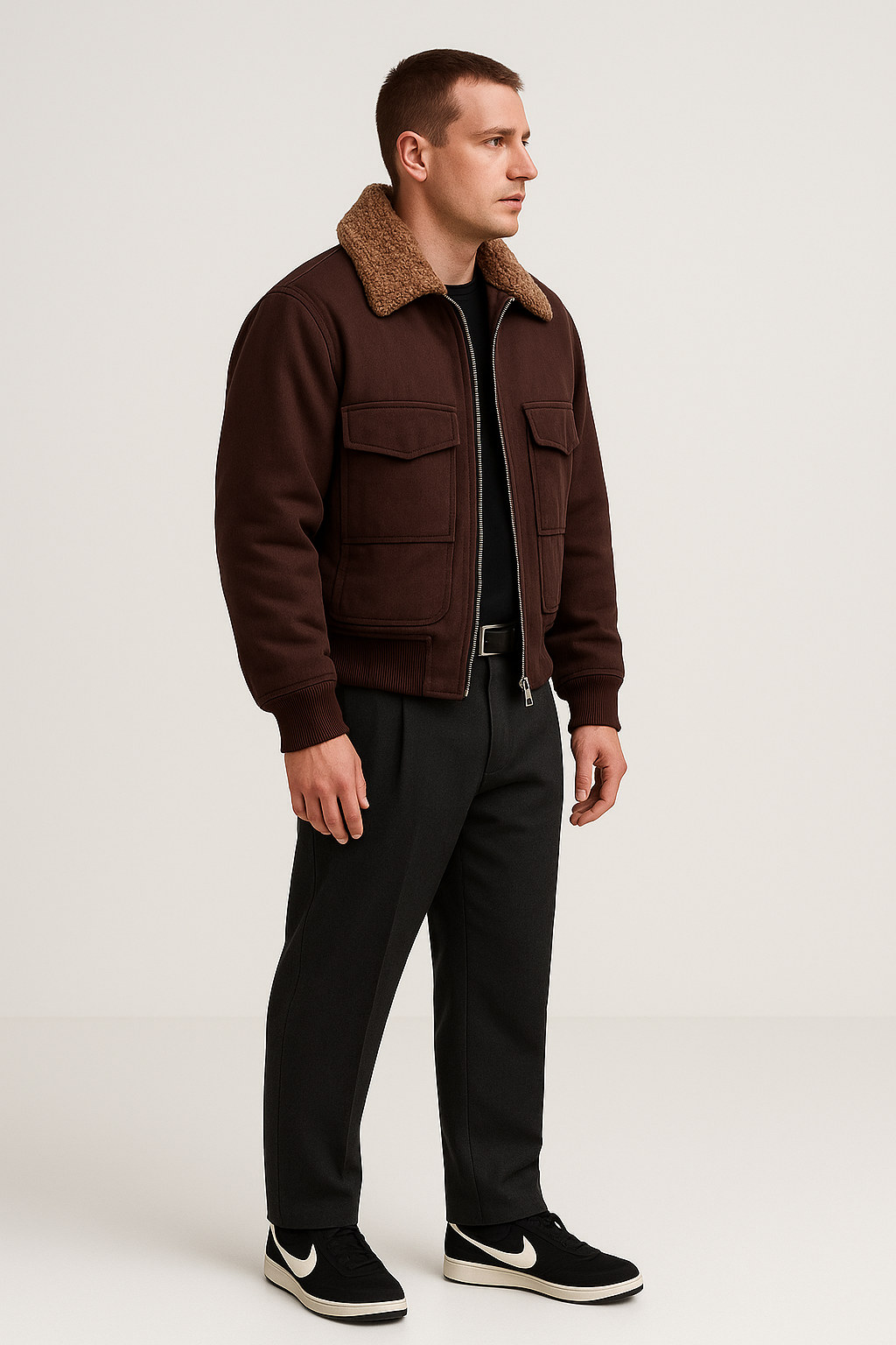 Men's Stand-Up Collar Cotton-Padded Jacket"