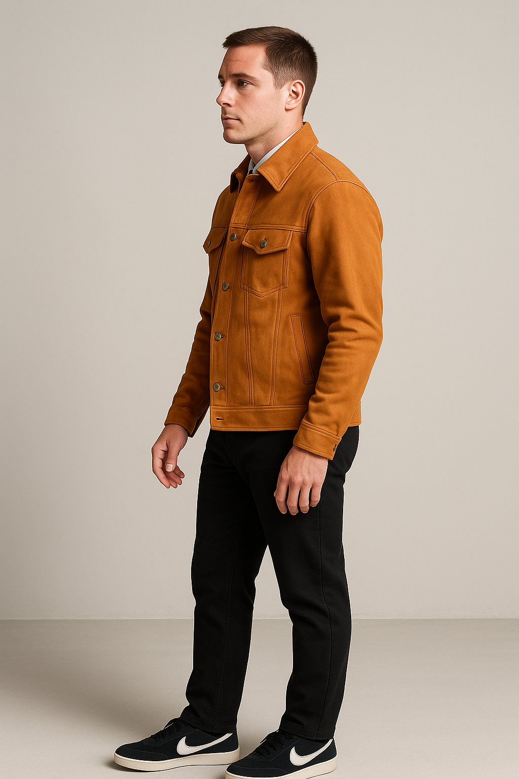 "Men's Solid Color Casual Retro Coat"