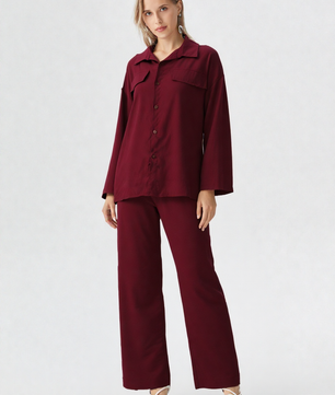 Women’s Casual Red Two-Piece Set