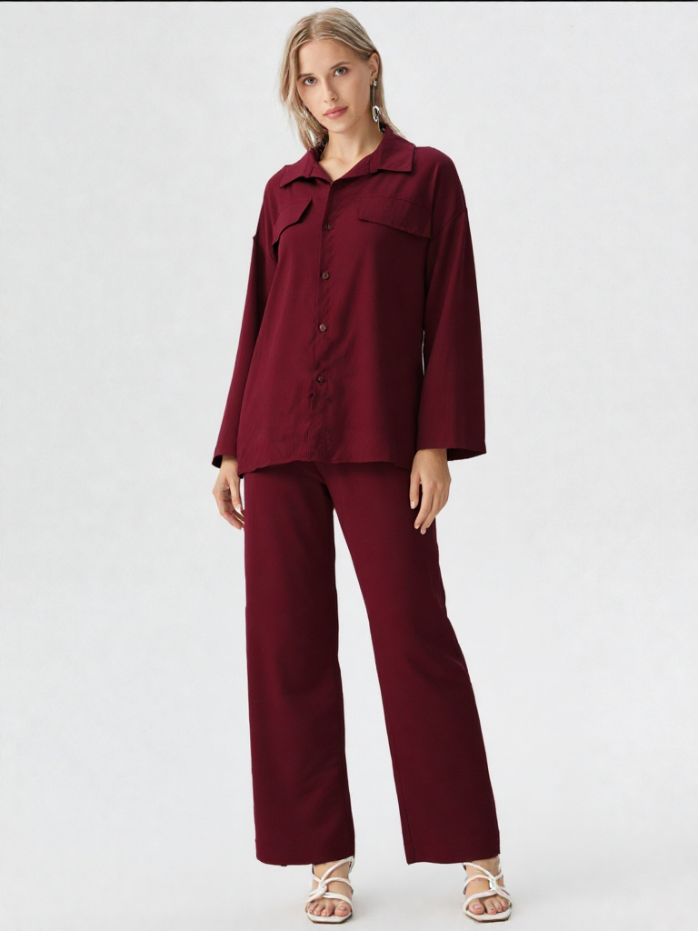 Women’s Casual Red Two-Piece Set