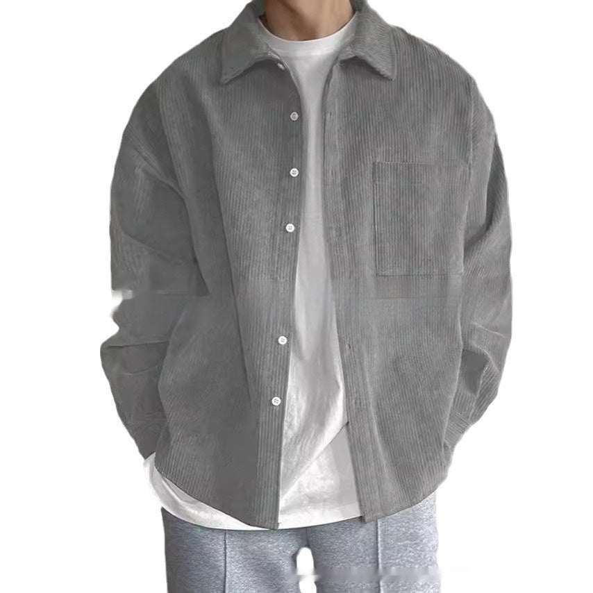 Men's Casual Corduroy Long Sleeve Shirt