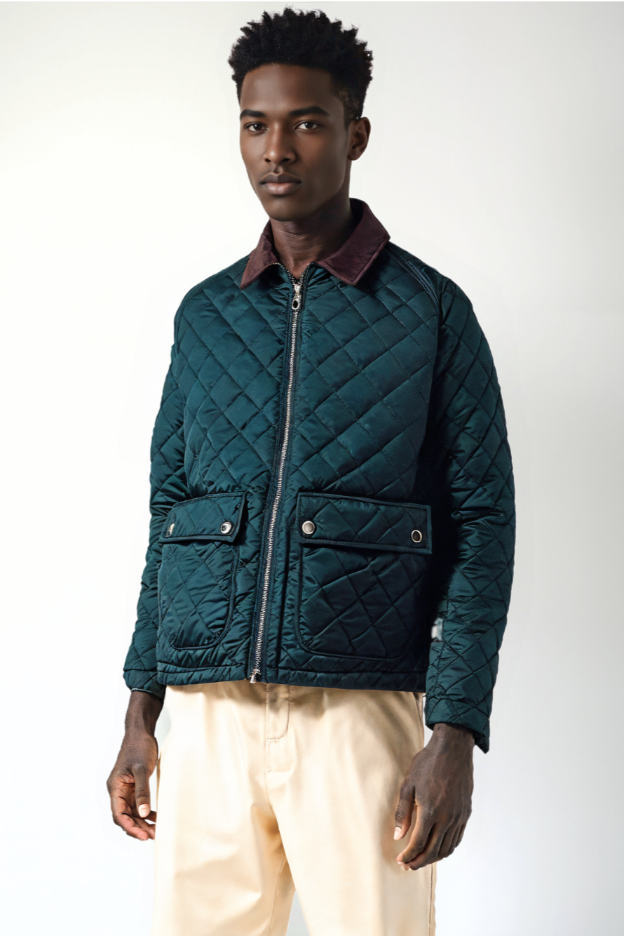 Rhombus Quilted Cotton Jacket"
