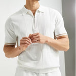 Men's Summer Zipper Polo Shirt