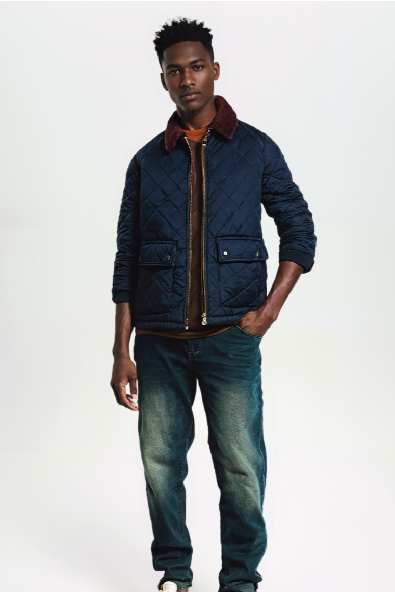 Rhombus Quilted Cotton Jacket"