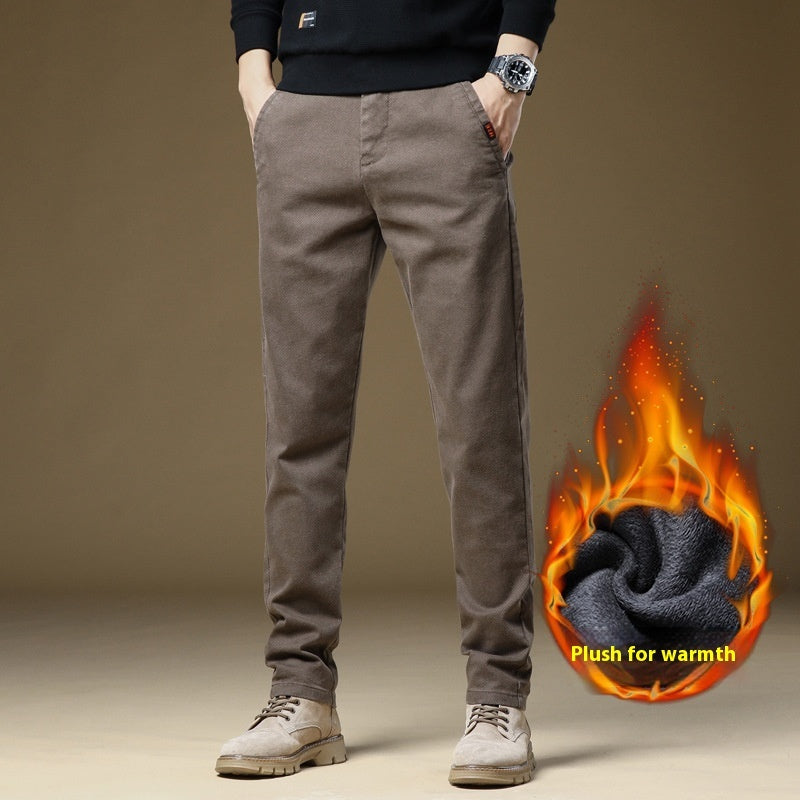 "Men's Fleece-Lined Winter Casual Pants"