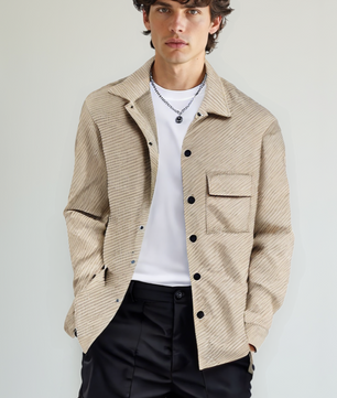 Men's Retro Jacquard Knitted Lapel Jacket