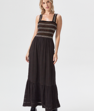 Tiered Square Neck Maxi Dress