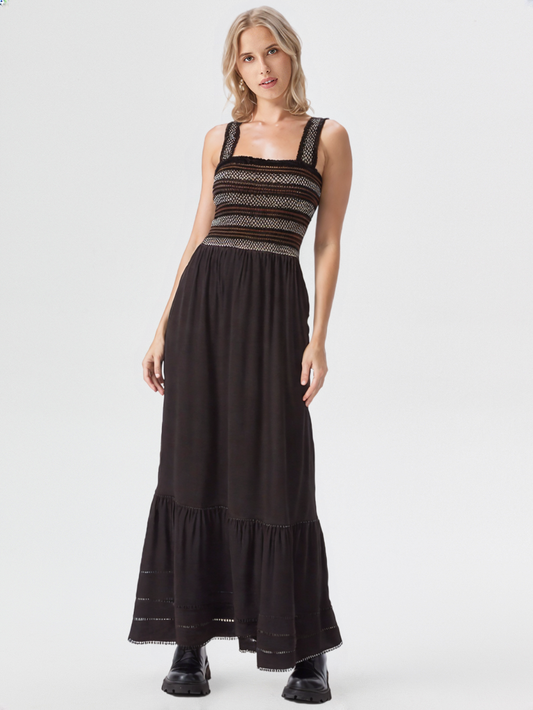 Tiered Square Neck Maxi Dress