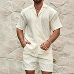 Men's Summer Tracksuit: Casual Lapel Shirt & Shorts Set"