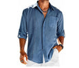 Men's Casual Long Sleeve Lace Collar Shirt