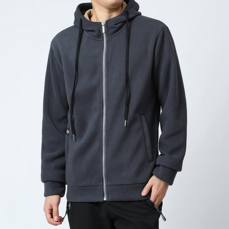 "Men's Hooded Polar Fleece Outdoor Jacket"