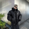 Men's Warm Loose Hooded PU Leather Cotton Coat