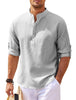 Men's Long Sleeve Stand Collar Casual Shirt