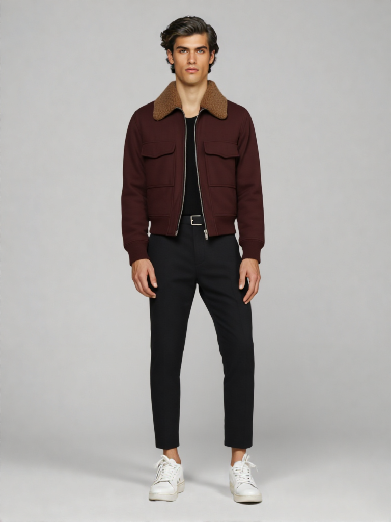 Men's Stand-Up Collar Cotton-Padded Jacket"