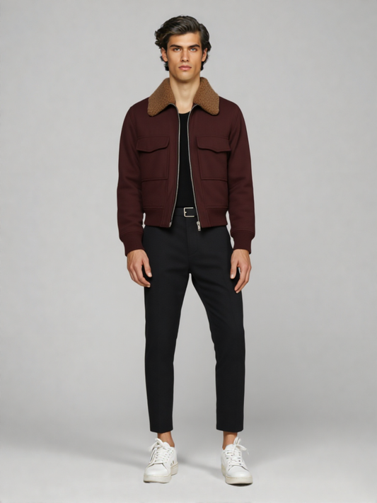 Men's Stand-Up Collar Cotton-Padded Jacket"
