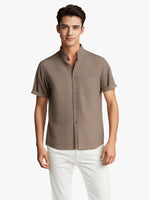 Men's Summer Cotton-Linen Lapel Shirt