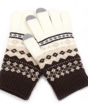 Couple knitted gloves touch screen gloves