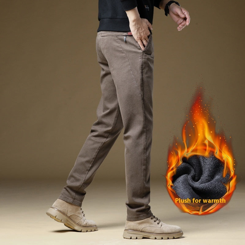 "Men's Fleece-Lined Winter Casual Pants"