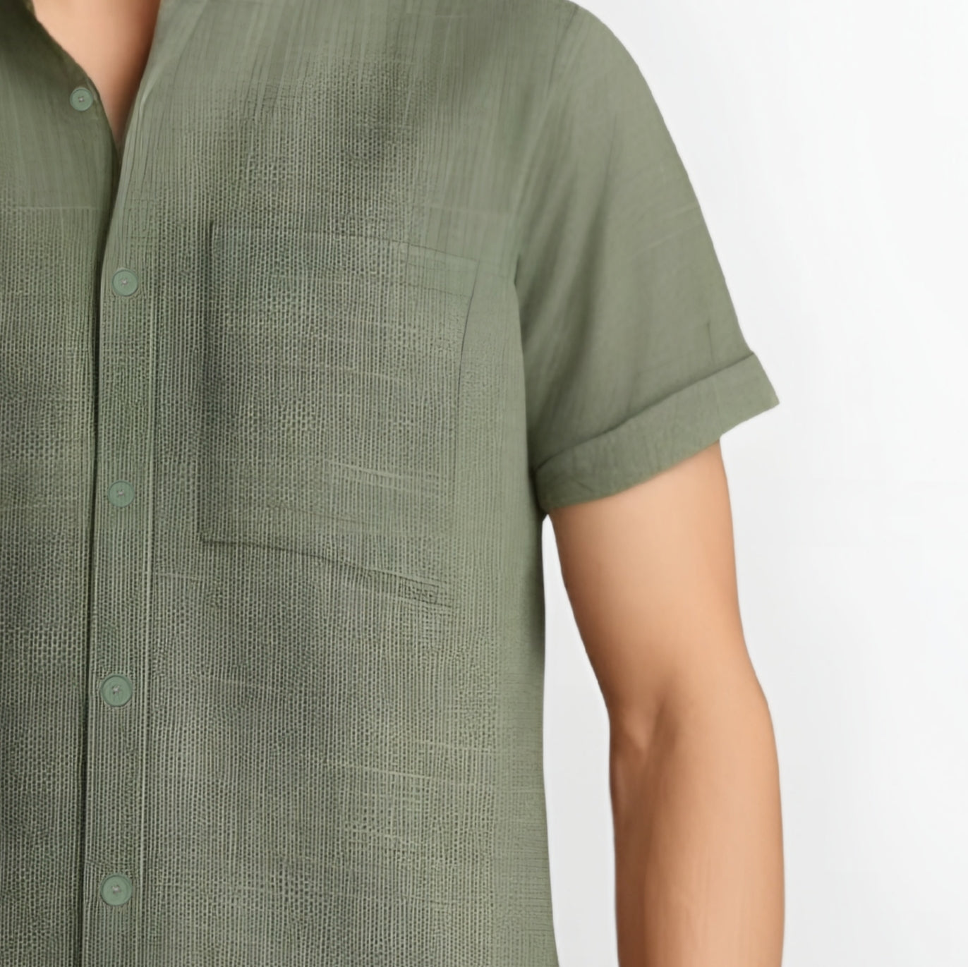 Men's Summer Cotton-Linen Lapel Shirt