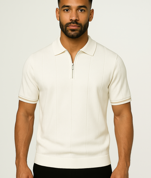 Men's Summer Zipper Polo Shirt
