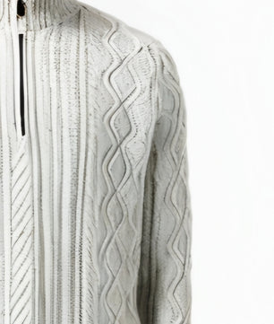 Men's Half-Zip Knit Sweater – Thick & Textured