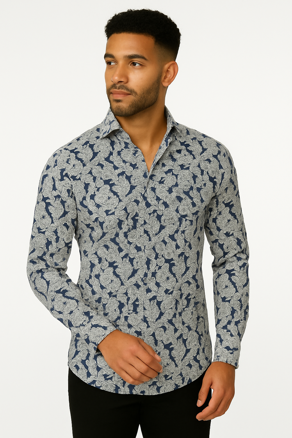 Men's Printed Long Sleeve Cardigan