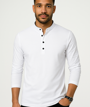 Men's Cotton Stand Collar T-Shirt