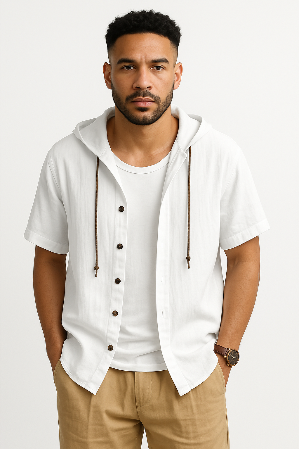 Hooded Short Sleeve Shirt