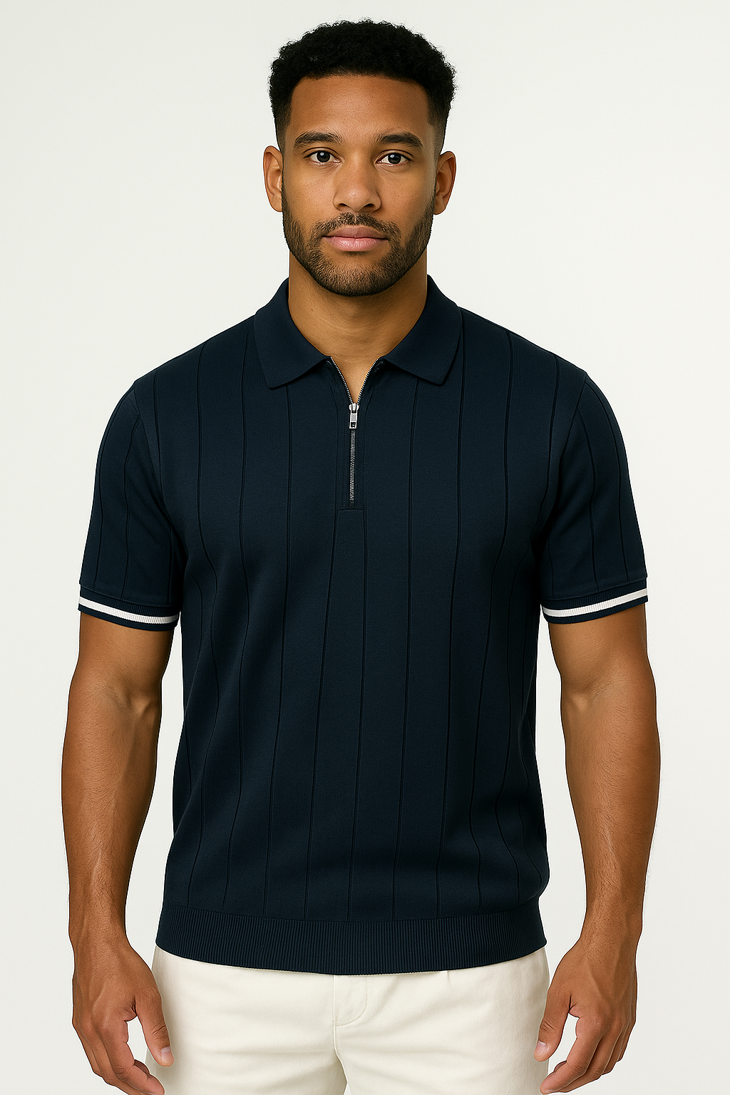 Men's Summer Zipper Polo Shirt