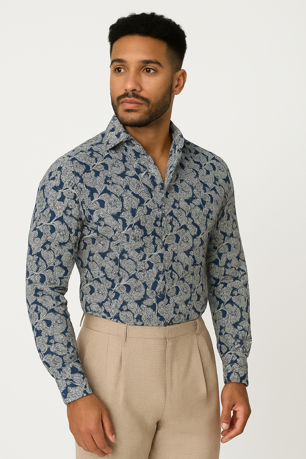 Men's Printed Long Sleeve Cardigan