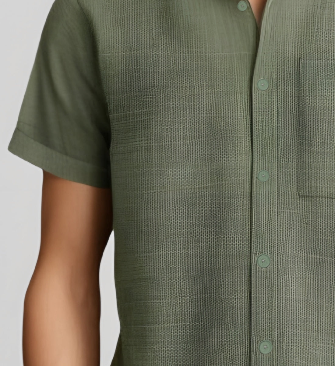Men's Summer Cotton-Linen Lapel Shirt