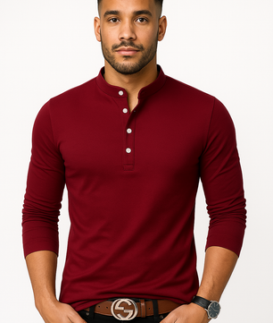 Men's Cotton Stand Collar T-Shirt