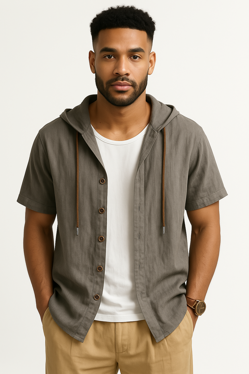 Hooded Short Sleeve Shirt