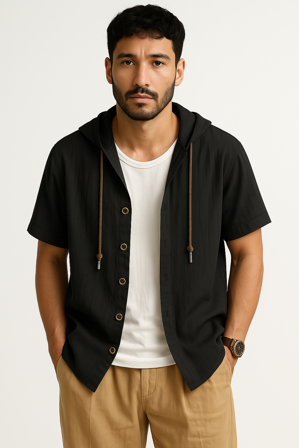 Hooded Short Sleeve Shirt