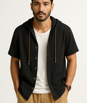 Hooded Short Sleeve Shirt